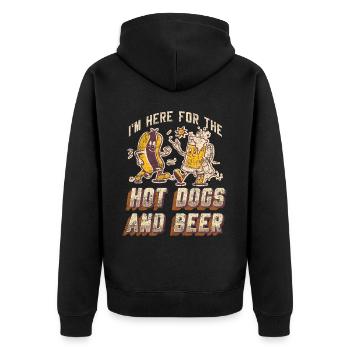 Hot Dog Adult Beer Vintage Je suis - Veste à capuche bio Premium Unisexe - noir - Dos - Nico (187cm)