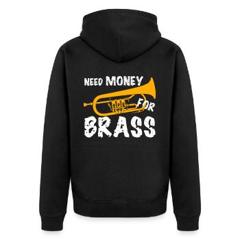 Brass Instrument Flugelhorn Orchestra - Unisex Premium Organic Zip Hoodie - black - Back - Nico (187cm)