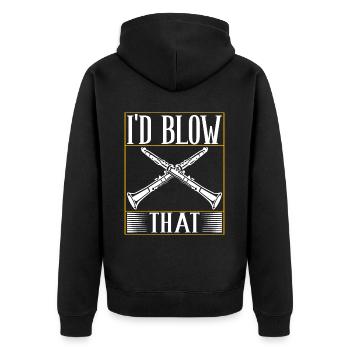 Klarinette Blasinstrument Klarinettenspieler - Unisex Premium Bio Zip Hoodie - Schwarz - Hinten - Nico (187cm)