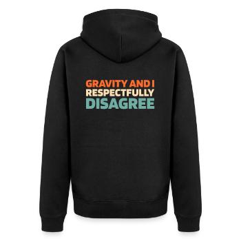 Elevator Elevator - Unisex Premium Organic Zip Hoodie - black - Back - Nico (187cm)