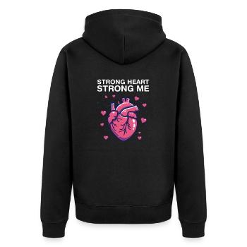 Conscience des cardiopathies congénitales : cœur fort, moi plus fort - Veste à capuche bio Premium Unisexe - noir - Dos - Nico (187cm)