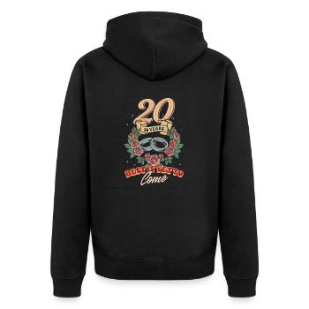 20 ans 20 ans : le meilleur reste à venir - Veste à capuche bio Premium Unisexe - noir - Dos - Nico (187cm)