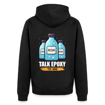 Drôle de dicton en résine époxy - Veste à capuche bio Premium Unisexe - noir - Dos - Nico (187cm)