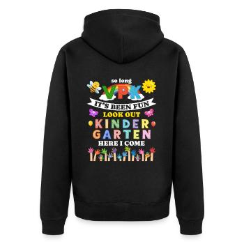 Abschied von Vorschule: Kindergarten, ich komme! - Unisex Premium Bio Zip Hoodie - Schwarz - Hinten - Nico (187cm)