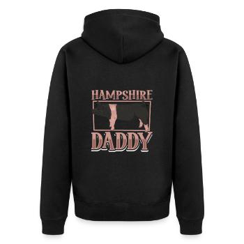 Papa cochon du Hampshire - Veste à capuche bio Premium Unisexe - noir - Dos - Nico (187cm)
