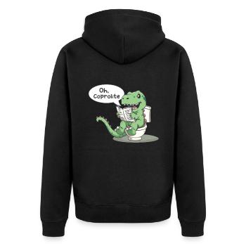 The Humor of Paleontology Dinosaurs - Unisex Premium Organic Zip Hoodie - black - Back - Nico (187cm)