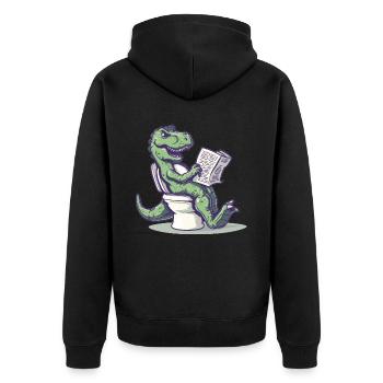 L’humour des dinosaures de la paléontologie - Veste à capuche bio Premium Unisexe - noir - Dos - Nico (187cm)