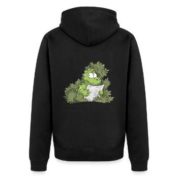 Der Humor Der Paläontologie Dinosaurier - Unisex Premium Bio Zip Hoodie - Schwarz - Hinten - Nico (187cm)