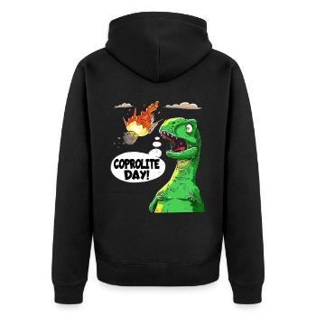 The Humor of Paleontology Dinosaurs - Unisex Premium Organic Zip Hoodie - black - Back - Nico (187cm)