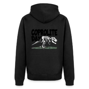 The Humor of Paleontology Dinosaurs - Unisex Premium Organic Zip Hoodie - black - Back - Nico (187cm)