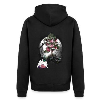 Bunny Bunnies Forest Animals Forest Nature Nature Lover - Unisex Premium Organic Zip Hoodie - black - Back - Nico (187cm)