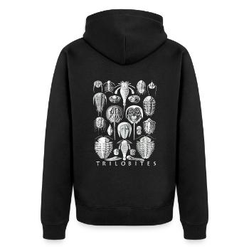 The Humor of Paleontology Dinosaurs - Unisex Premium Organic Zip Hoodie - black - Back - Nico (187cm)