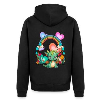 Rainbow Dragon Dragon Mythical Creature Child - Unisex Premium Organic Zip Hoodie - black - Back - Nico (187cm)