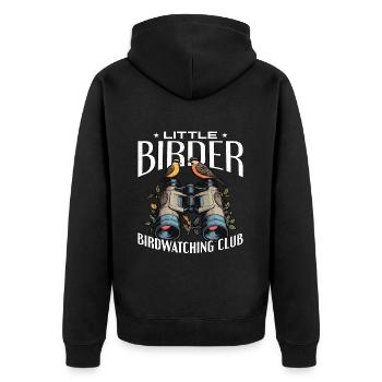 Birdwatching Little Birder Birdwatching Birding - Unisex Premium Organic Zip Hoodie - black - Back - Nico (187cm)