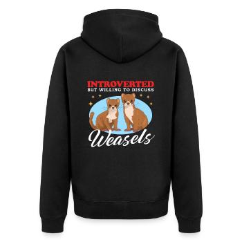 Weasel Mouse Weasel Hermännchen Gift - Unisex Premium Organic Zip Hoodie - black - Back - Nico (187cm)