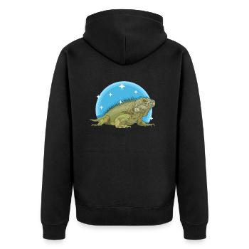 Iguane lézard reptile iguane cadeau iguanes - Veste à capuche bio Premium Unisexe - noir - Dos - Nico (187cm)