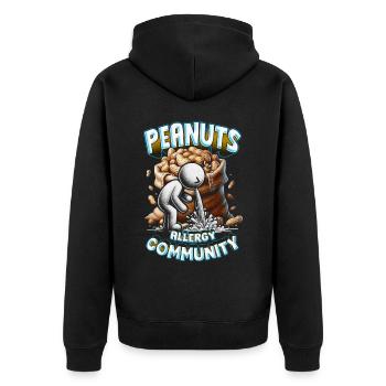 Peanut Allergy Peanuts Allergy Community - Unisex Premium Organic Zip Hoodie - black - Back - Nico (187cm)