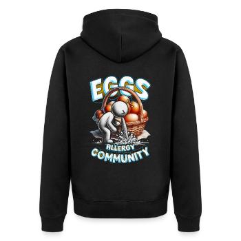 Egg Allergy Eggs Allergy Community - Unisex Premium Organic Zip Hoodie - black - Back - Nico (187cm)