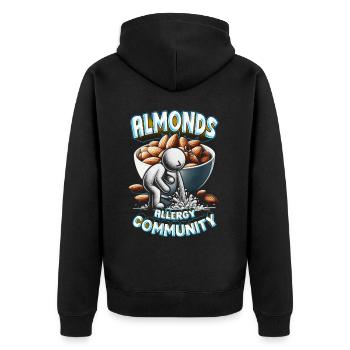 Mandelallergie Almonds Allergy Community - Unisex Premium Organic Zip Hoodie - black - Back - Nico (187cm)