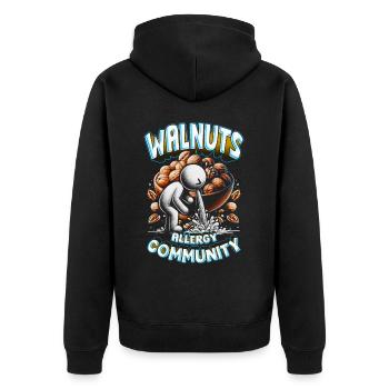 Walnut Allergy Walnuts Allergy Community - Unisex Premium Organic Zip Hoodie - black - Back - Nico (187cm)