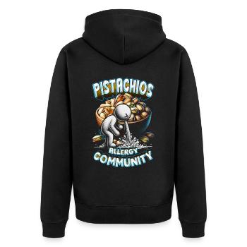 Pistachio Allergy Pistachios Allergy Community - Unisex Premium Organic Zip Hoodie - black - Back - Nico (187cm)