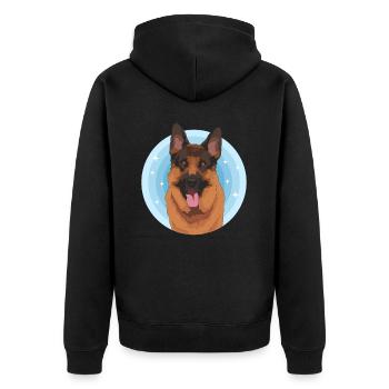 Cadeau Berger Allemand - Veste à capuche bio Premium Unisexe - noir - Dos - Nico (187cm)