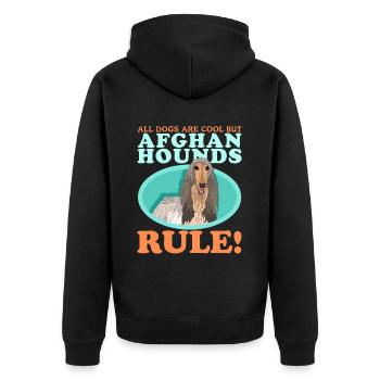 Lévrier afghan chien propriétaire de chien cadeau - Veste à capuche bio Premium Unisexe - noir - Dos - Nico (187cm)