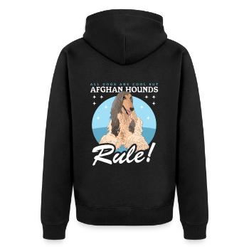 Cadeau de propriétaire de chien lévrier afghan - Veste à capuche bio Premium Unisexe - noir - Dos - Nico (187cm)