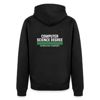 computer science degree - Unisex Premium Bio Zip Hoodie - Schwarz - Hinten - Nico (187cm)