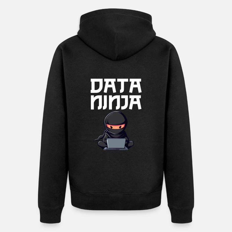 Data ninja data Scientist - Unisex Premium Bio Zip Hoodie - Schwarz