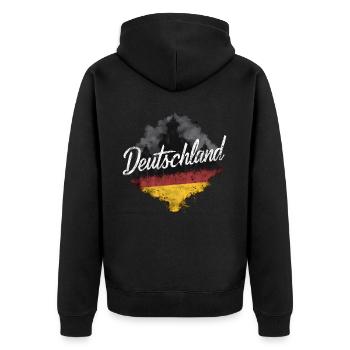 Allemagne Allemagne Allemand GER Almanya Alemania - Veste à capuche bio Premium Unisexe - noir - Dos - Nico (187cm)