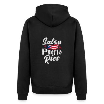 Salsa - Unisex Premium Bio Zip Hoodie - Schwarz - Hinten - Nico (187cm)