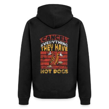Hot Dog Adulte Vintage Annuler - Veste à capuche bio Premium Unisexe - noir - Dos - Nico (187cm)