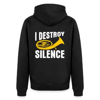Tenorhorn Orchestra Baritone - Unisex Premium Bio Zip Hoodie - Schwarz - Hinten - Nico (187cm)
