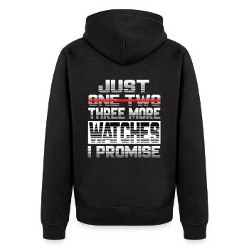 Juste une montre de plus Je promets Montres - Veste à capuche bio Premium Unisexe - noir - Dos - Nico (187cm)