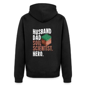 Dear Soil Science Agricultural Scientist - Unisex Premium Organic Zip Hoodie - black - Back - Nico (187cm)
