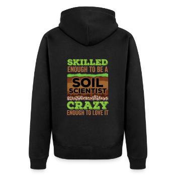 Dear Soil Science Agricultural Scientist - Unisex Premium Organic Zip Hoodie - black - Back - Nico (187cm)