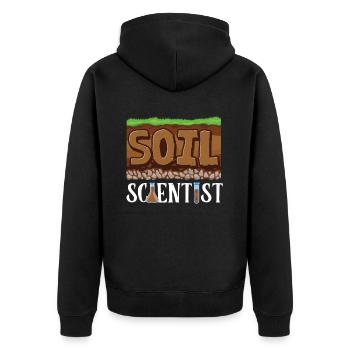 Dear Soil Science Agricultural Scientist - Unisex Premium Organic Zip Hoodie - black - Back - Nico (187cm)