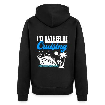 Kreuzfahrt Urlaub Kreuzfahrtschiff - Unisex Premium Bio Zip Hoodie - Schwarz - Hinten - Nico (187cm)