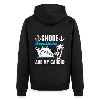 Kreuzfahrt Urlaub Kreuzfahrtschiff - Unisex Premium Bio Zip Hoodie - Schwarz - Hinten - Nico (187cm)