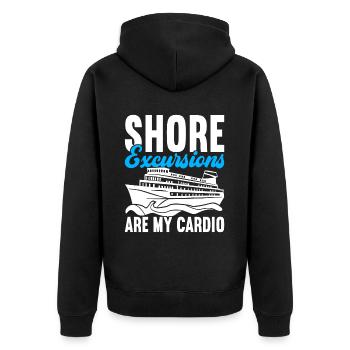 Kreuzfahrt Urlaub Kreuzfahrtschiff - Unisex Premium Bio Zip Hoodie - Schwarz - Hinten - Nico (187cm)