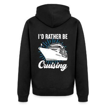 Kreuzfahrt Urlaub Kreuzfahrtschiff - Unisex Premium Bio Zip Hoodie - Schwarz - Hinten - Nico (187cm)