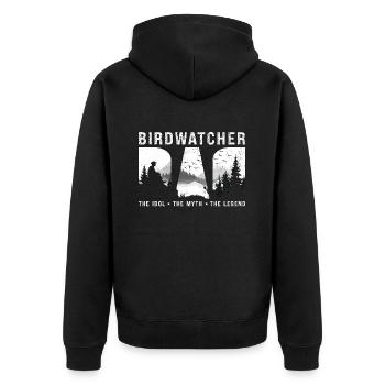 Birdwatcher Papa L’idole Le mythe Ornithologue - Veste à capuche bio Premium Unisexe - noir - Dos - Nico (187cm)