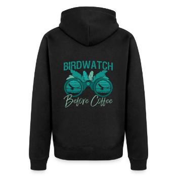 Birdwatch Avant le café Ornithologue Amateur de café - Veste à capuche bio Premium Unisexe - noir - Dos - Nico (187cm)