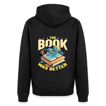 Book Editor The Book Was Better English Teacher - Unisex Premium Bio Zip Hoodie - Schwarz - Hinten - Nico (187cm)