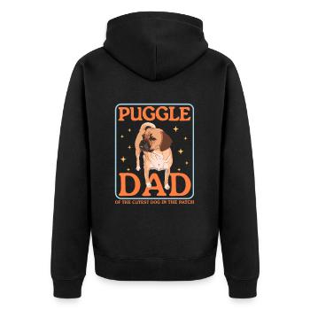 Puggle Dad Dog Owner Dog Owner Gift - Unisex Premium Organic Zip Hoodie - black - Back - Nico (187cm)