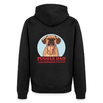 Puggle Dad Dog Owner Dog Owner Gift - Unisex Premium Organic Zip Hoodie - black - Back - Nico (187cm)