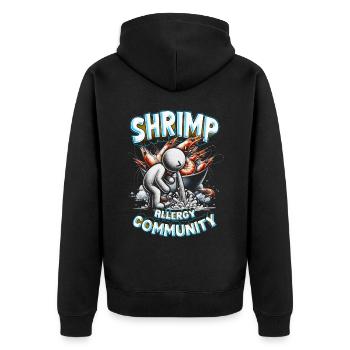 Garnelenallergie Shrimp Allergy Community - Unisex Premium Organic Zip Hoodie - black - Back - Nico (187cm)