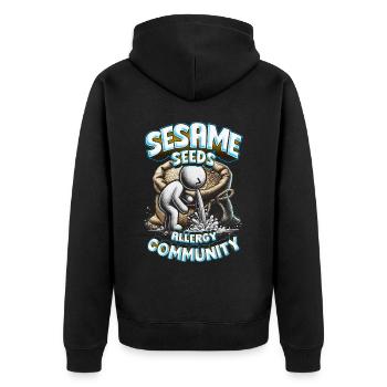 Capsule Fruit Allergy Seeds Allergy Community - Unisex Premium Organic Zip Hoodie - black - Back - Nico (187cm)