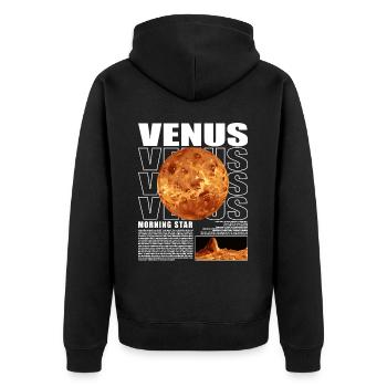 Venus Planet Space Cosmology Astronomy - Unisex Premium Organic Zip Hoodie - black - Back - Nico (187cm)